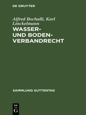 cover image of Wasser- und Bodenverbandrecht